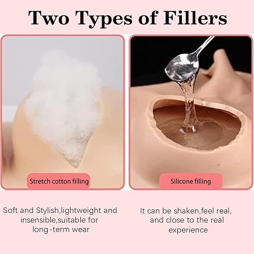 Miniatura 7 de Plus Size Silicone Breastplate,Fake Breast B-S Cup Fake Boobs for Crossdressers Transgender Drag Queen Cosplay