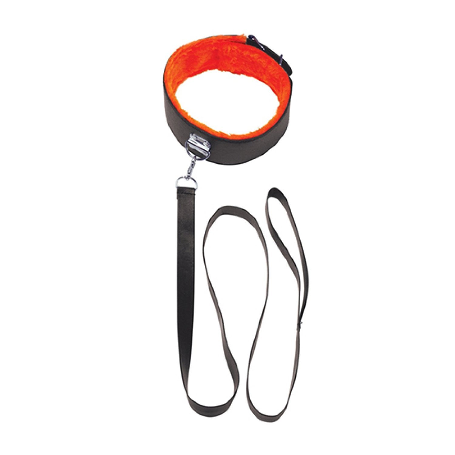 BONDAGERIE® Kit Completo di Accessori Orange in Pelle Vegana per Coppia, dieci pezzi, Manette Cavigliere Frustino Collare guinzaglio corda gàgball, sacco in raso