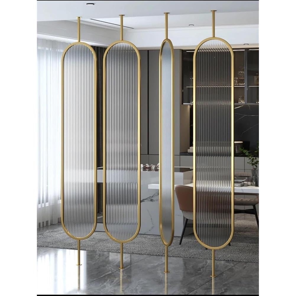 Nowoczesne szklane separatory ścienne działowe, 4 sztuki, ścianka działowa, szkło hartowane, do domowego biura lub sypialni (d 180 x 35 cm)