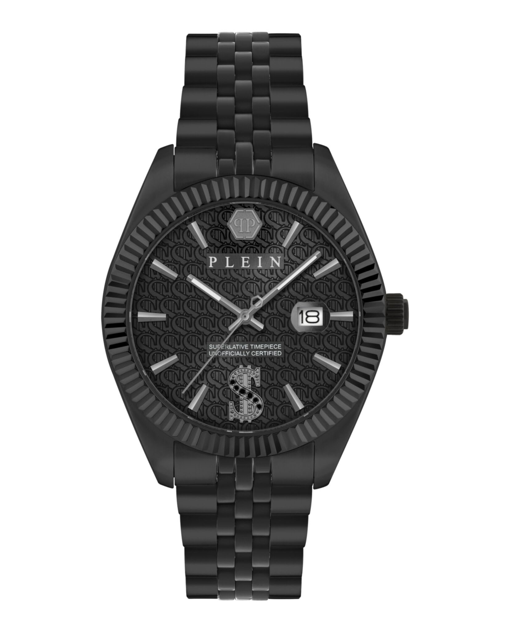 Philipp Plein Men's Black ’S Date Superlative 41 Mm Guilloché - Stainless Steel / Mineral