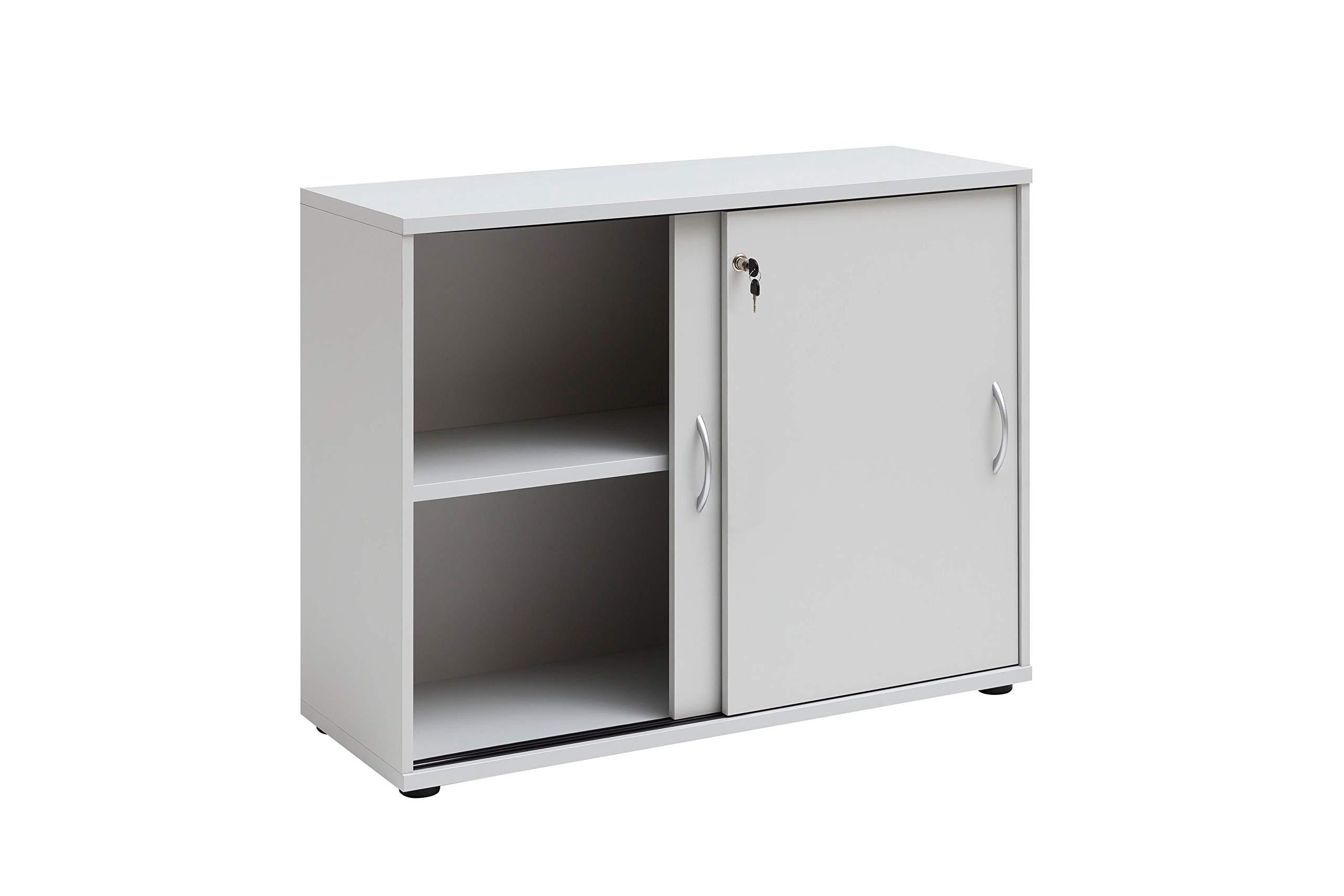 Möbelpartner Aktenschrank, lichtgrau, ca. 100,0 x 39,5 x 77,4 cm