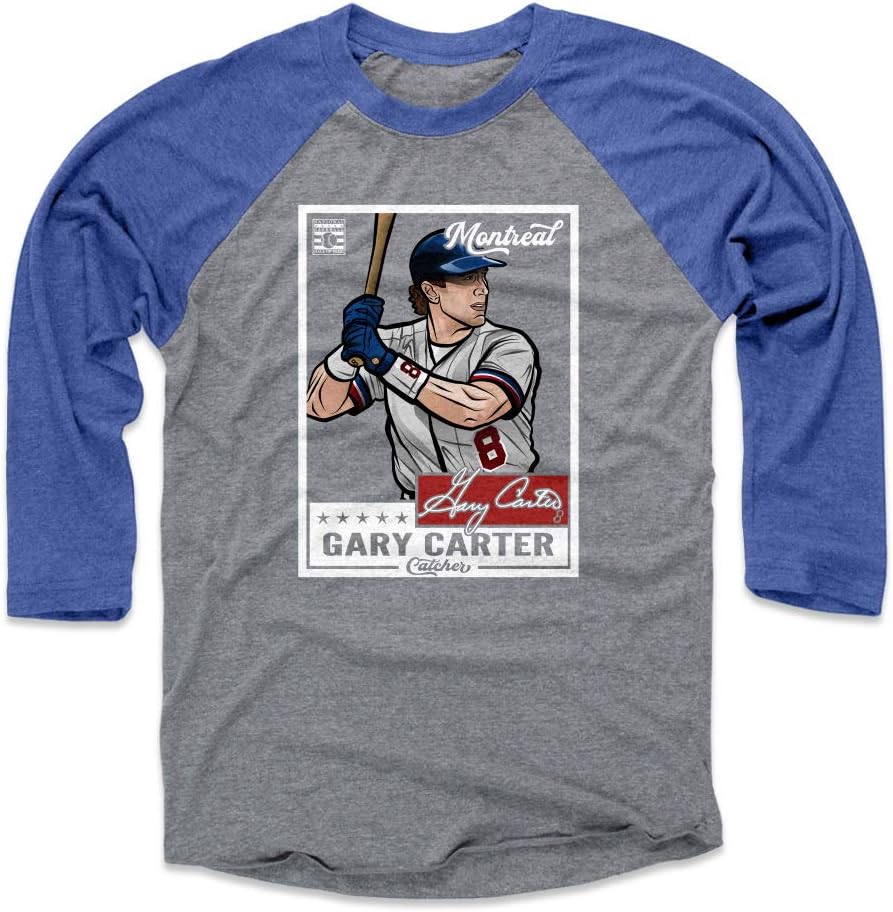500 LEVEL Gary Carter 3/4 Sleeve Raglan T-Shirt - Gary Carter Throwback Card