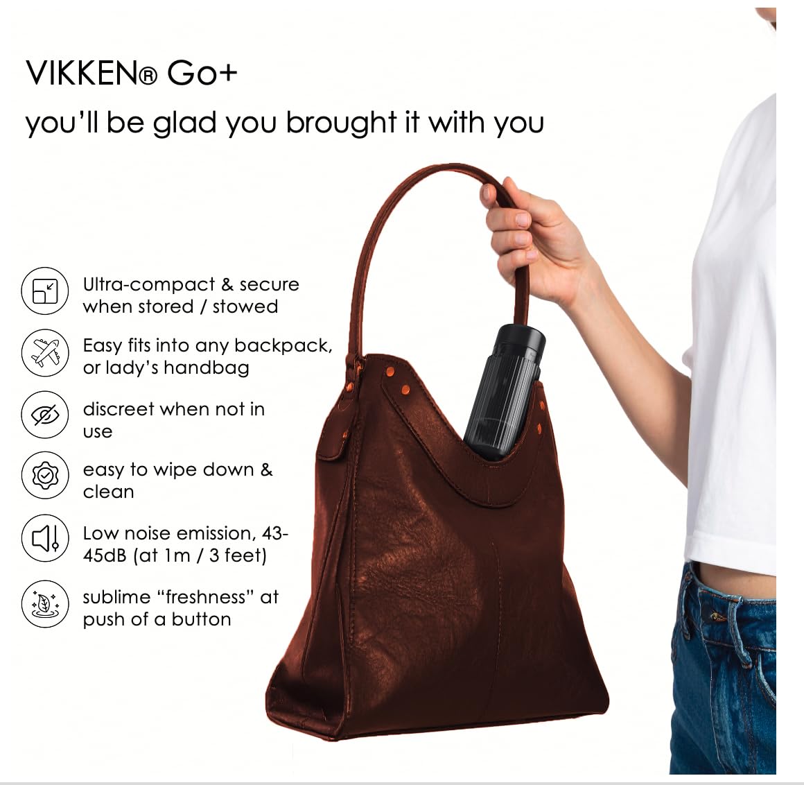 VIKKEN® Go+ - Bidé de viaje USB-tipo C, eléctrico, recargable, portátil, ultra fuerte, spray de agua para higiene personal, cuidado personal para hombres y mujeres, parada de 3 presiones/presión larga