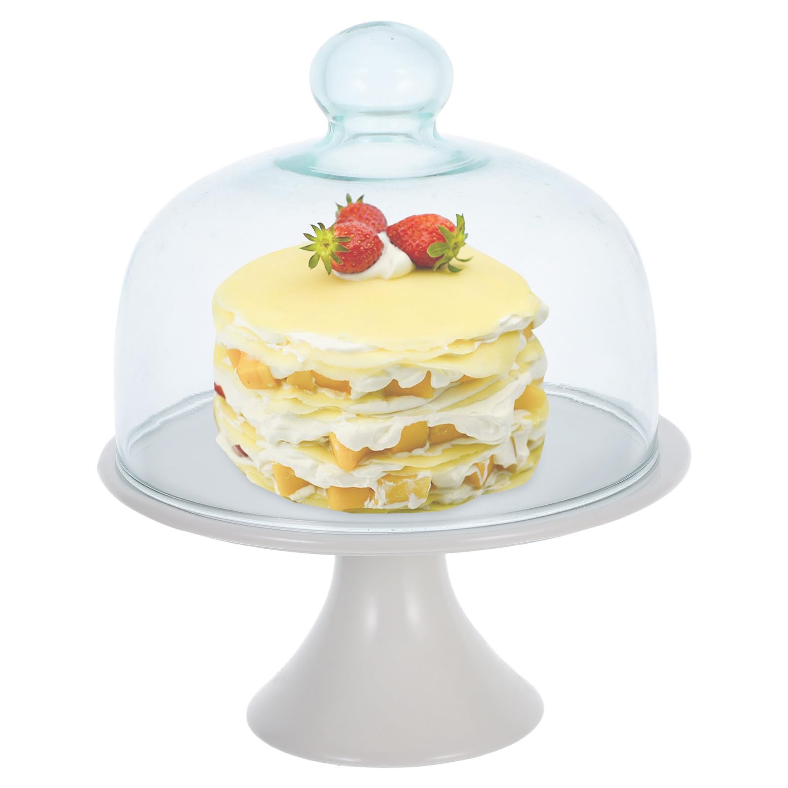 Alzata per Torta in Ceramica con Coperchio, Bianca | Feste e Celebrazioni, Effetto Elegante da Tavola, Resistente All’usura
