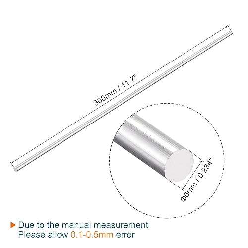 Miniatura 7 de MECCANIXITY Varilla redonda sólida de aluminio de 0.472 in de diámetro, 11.811 in de longitud, para manualidades, paquete de 1 unidad
