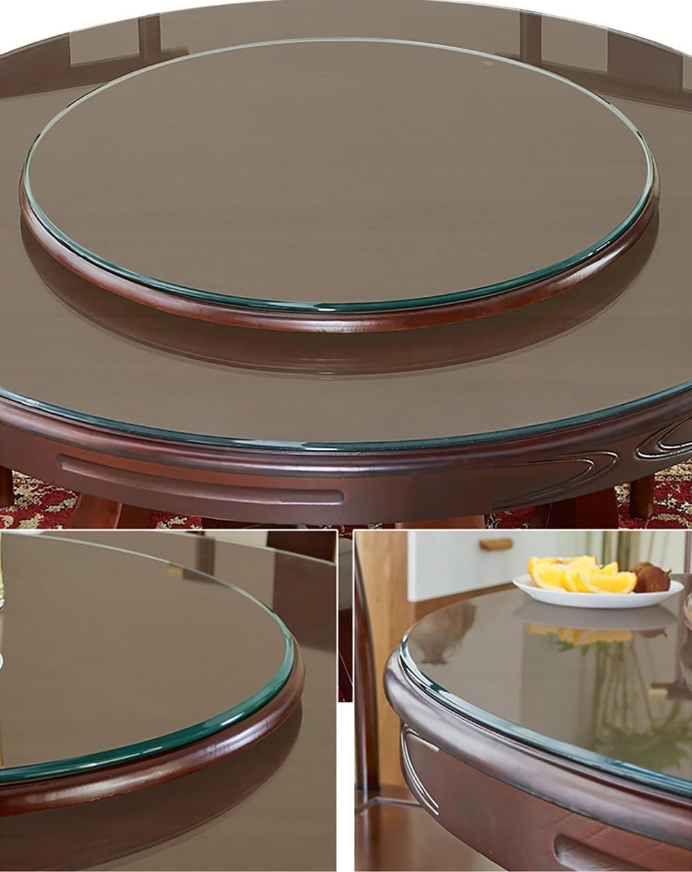 Tempered Glass Dining Table Top Round Clear Glass Tabletop Protector 11 16 20 24 32 Inch Glass Table Top Replacement, for Coffee Table/Patio Table/Side Table, Heavy and Sturdy(40cm(16in))
