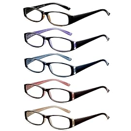 SOCTICK Reading Glasses Blue Light Blocking, 5-Pack Reading Glasses for Women with Comfort Spring Hinges, Anti UV/Glare Readers 1.00