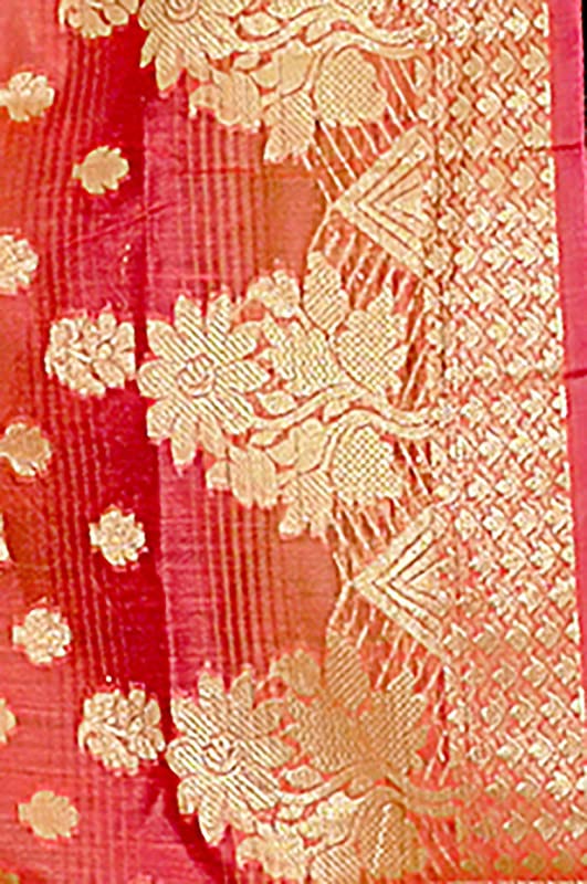 Women's Cotton Silk Zari Work Banarasi Dupatta net dupatta for indian wear indian silk scarf sari scarf(015)4