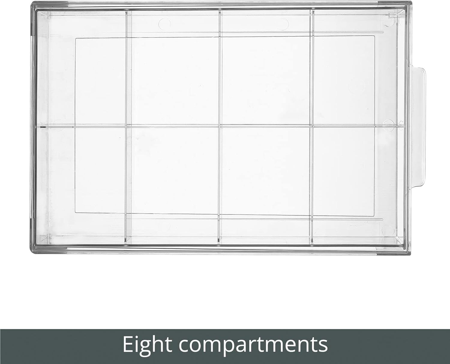 mDesign Plastic Kitchen and Pantry Organizer with Divided Drawer - Stackable Bin with 8 Sections for Tea and Snack Food - Perfect for Organizing Cabinet, Fridge - Lumiere Collection - 2 Pack - Clear