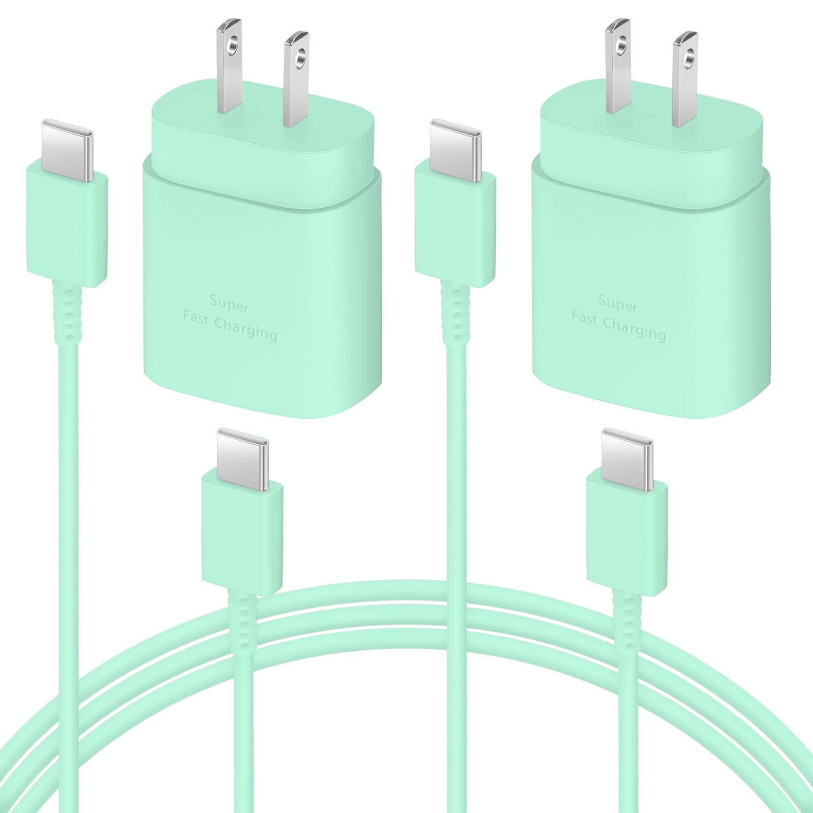 AISNI USB C Charger, 2 Pack 25W Type C Charger Fast Charging with USBC Chargers Cable 6 FT Android Phone Charge for Galaxy S25/ /S24/S23+/S22/S21/S20/