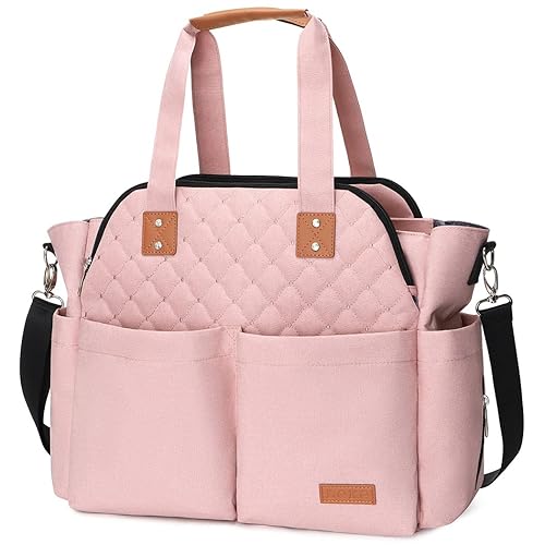 Lekebaby Bolsa de pañales para mamá y niñas, color rosa