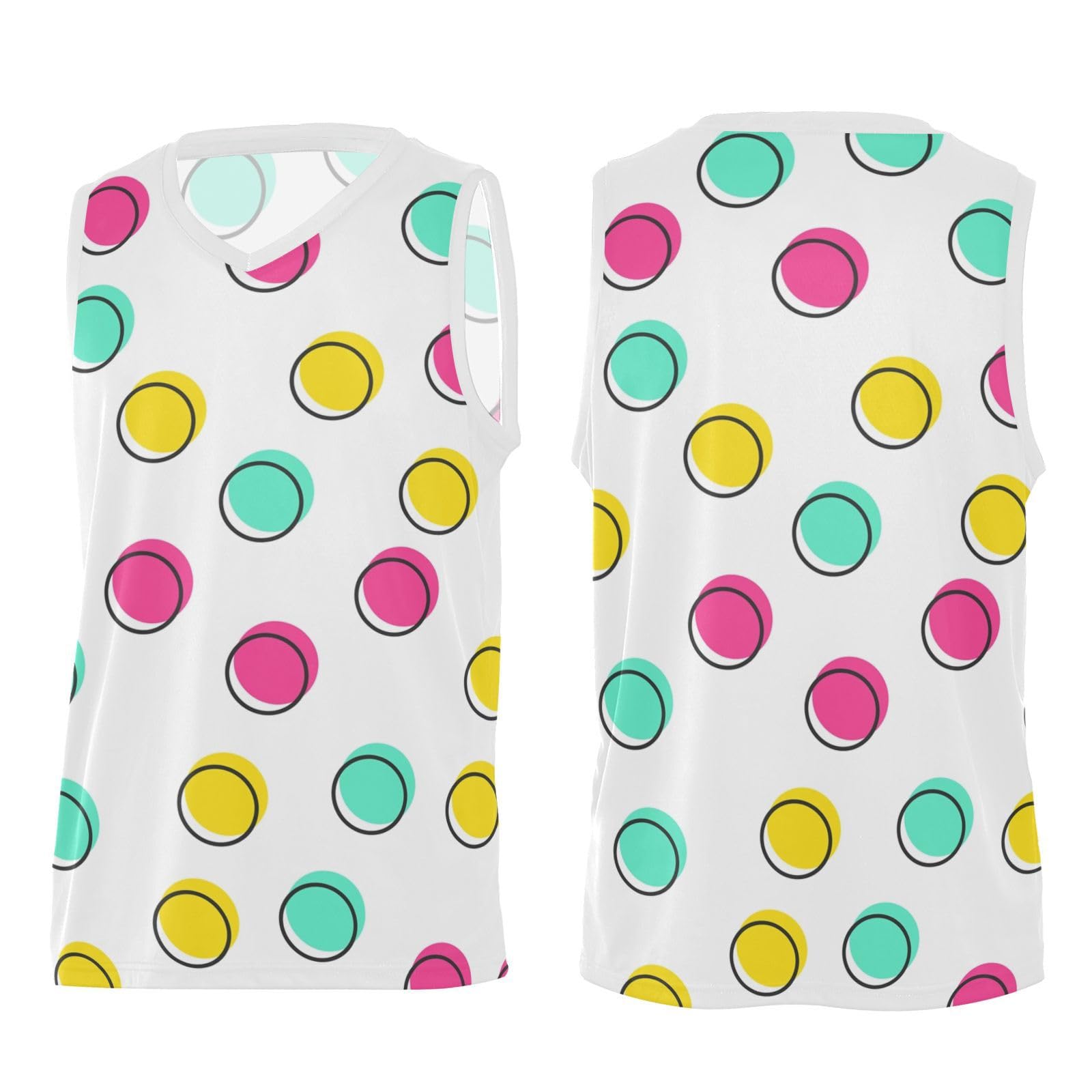 TSENQUE Cute Colorful Polka Dot Basketball Jerseys Sports Jersey Shirts XS-3XL Team Uniforms for Sports