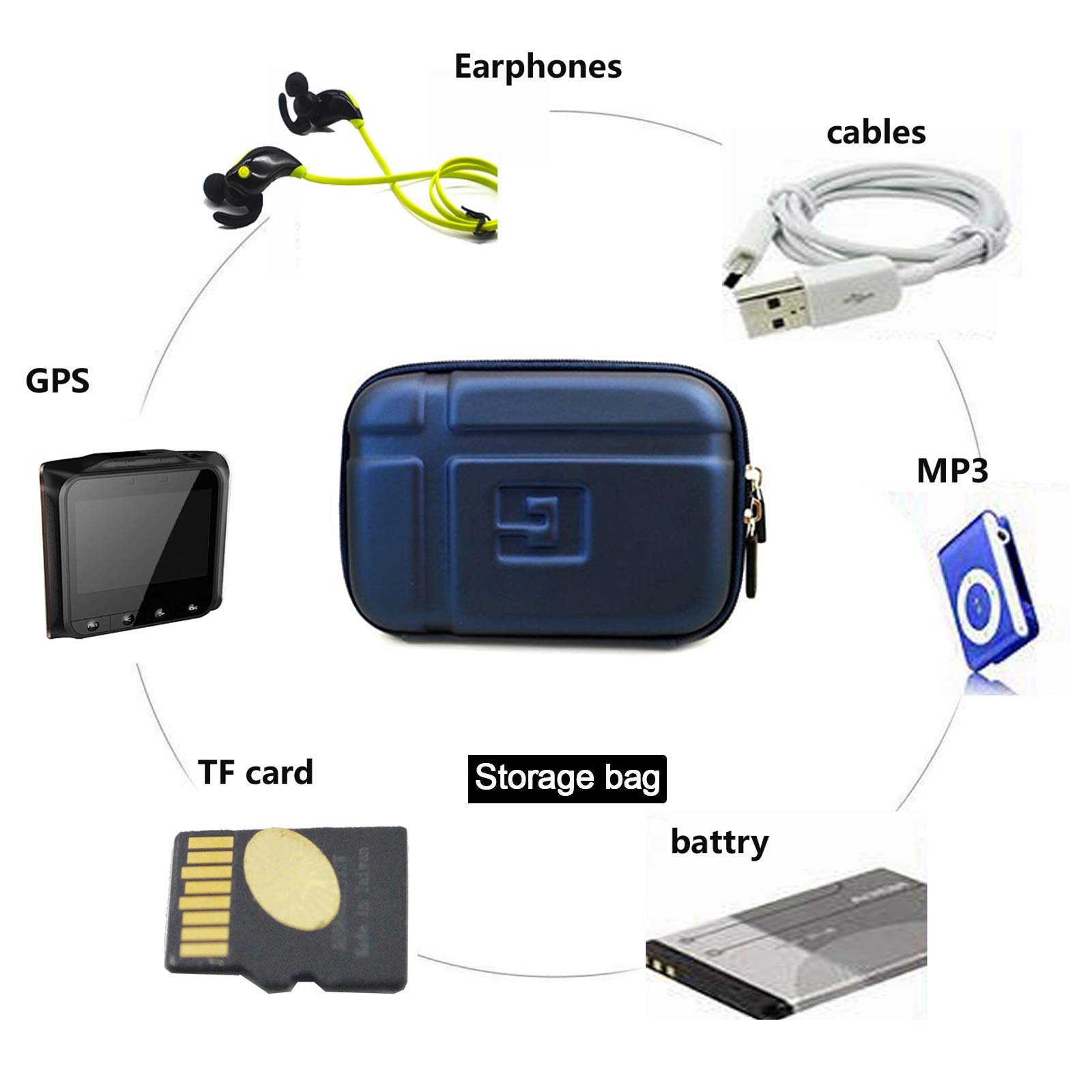 Navitech Blue Hard GPS Carry Case For The Garmin Drive 52MT-S 5" Sat