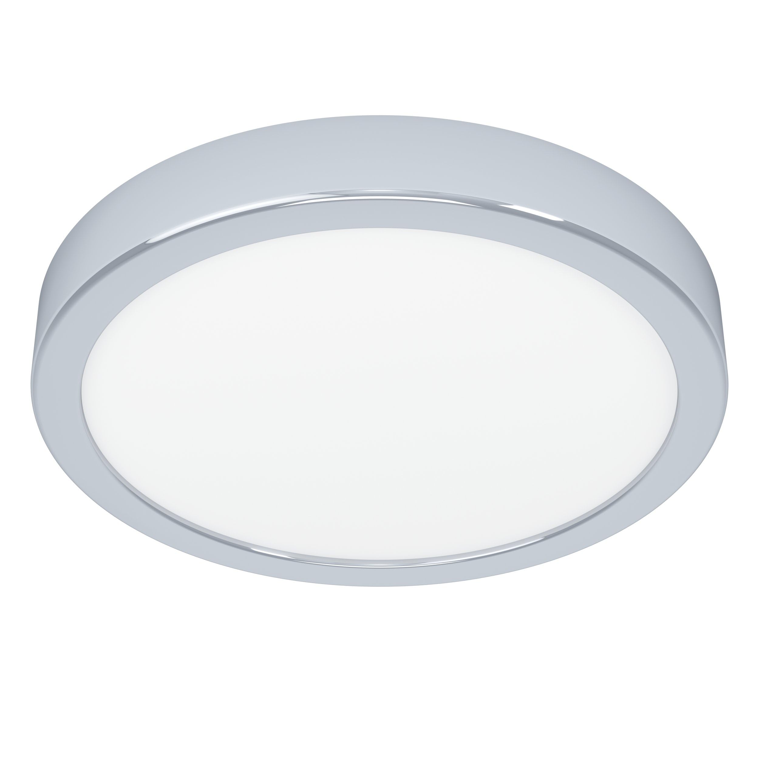 EGLO LED Deckenlampe Fueva 6, Bad Deckenleuchte Ø 21,1 cm, Badlampe aus Stahl in Chrom und Kunststoff in Weiß, Badezimer Lampe, warmweiß-kaltweiß, IP44