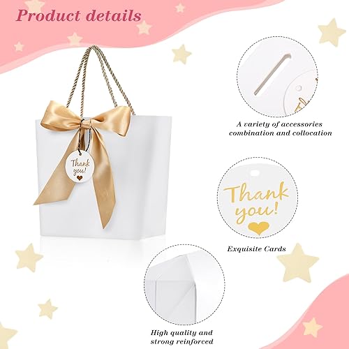 Miniatura 2 de Outus 12 bolsas de regalo de papel para novia, bolsas de agradecimiento con asa, etiquetas de lazo, bolsa de ducha de boda para invitados, dama de