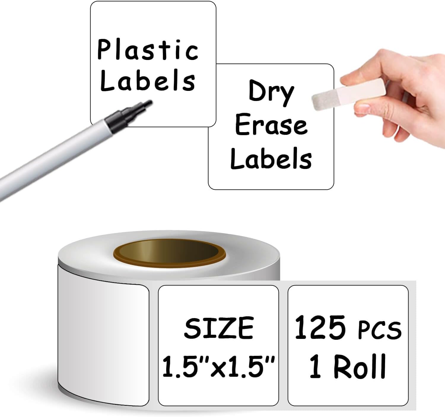 LYLTECH Food Erasable Labels (125 Pack) Kitchen