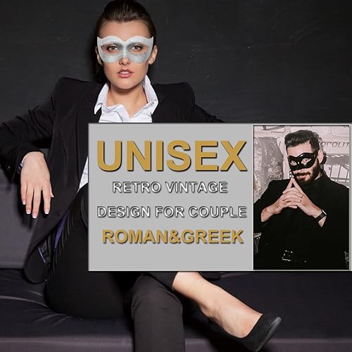 Miniatura 5 de Máscara de mascarada para hombre, veneciana, vintage, retro, para carnaval, cosplay, Mardi Gras, fiesta de máscaras, Halloween