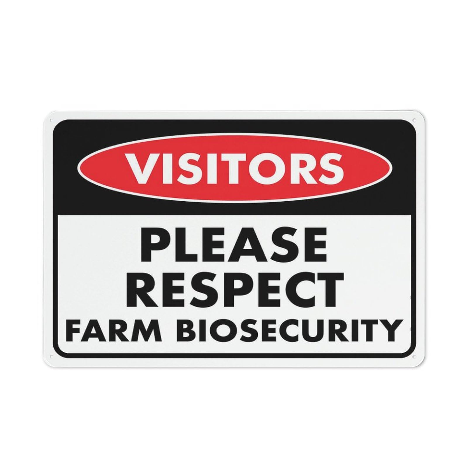 Signage Visitors Please Respect Farm Biosecurity Sign 12"X8" Rust Free Aluminum Easy To Read & Sturdy Keep Out Outdoor Metal Signs For Home Yard