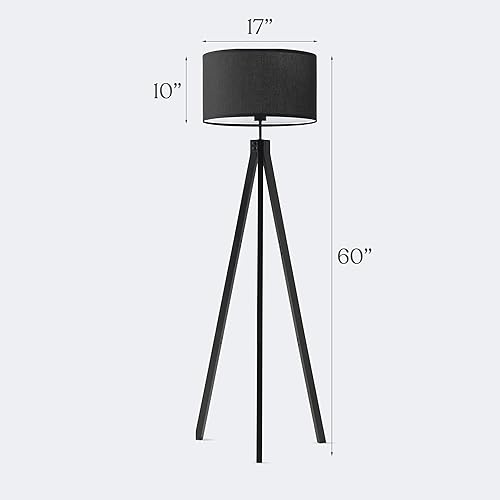 Miniatura 5 de Brightech Eden - Lámpara de pie LED con trípode, luz moderna regulable de mediados de siglo para salas de estar contemporáneas, lámpara de pie alta