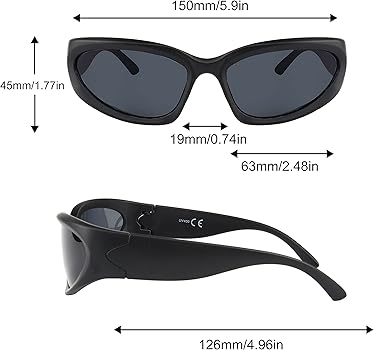 Amazon.com: KENBO Y2K Sunglasses Wrap Around Futuristic Sunglasses