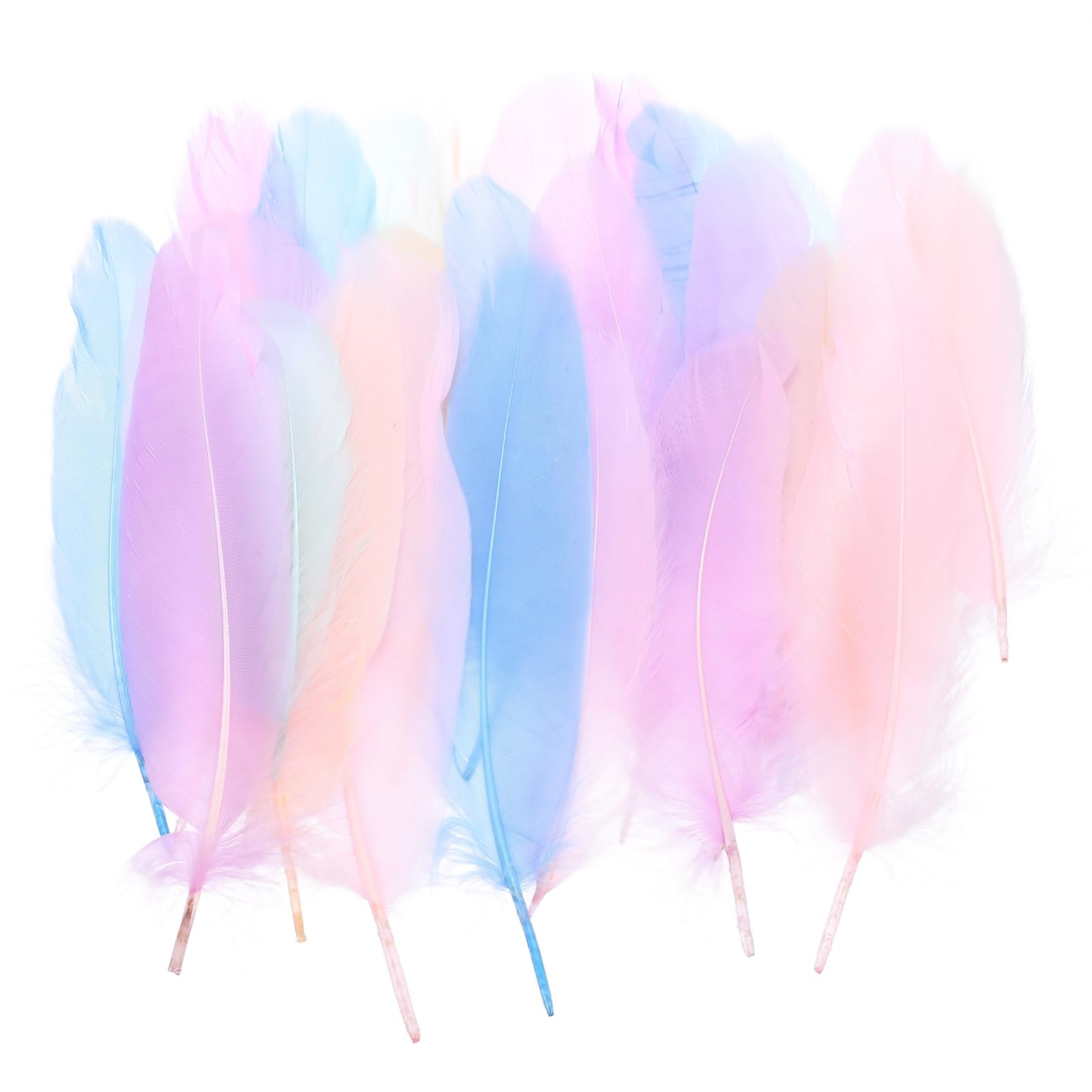 PATIKIL 4-7" Natural Goose Feathers Bulk for Crafts, 200 Pack Long Assorted Colors Feathers Decor for DIY Dream Catchers, Hats, Garland, Vase Supplies Adults Crafting, Soft Color Mix