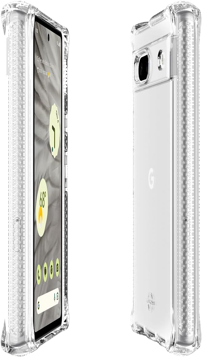ITSKINS Spectrum R // Clear Compatible with Google Pixel 7a, Protective Phone Case, Anti-Yellowing, Shockproof Cover, and Military Grade Phone Case - Transparent