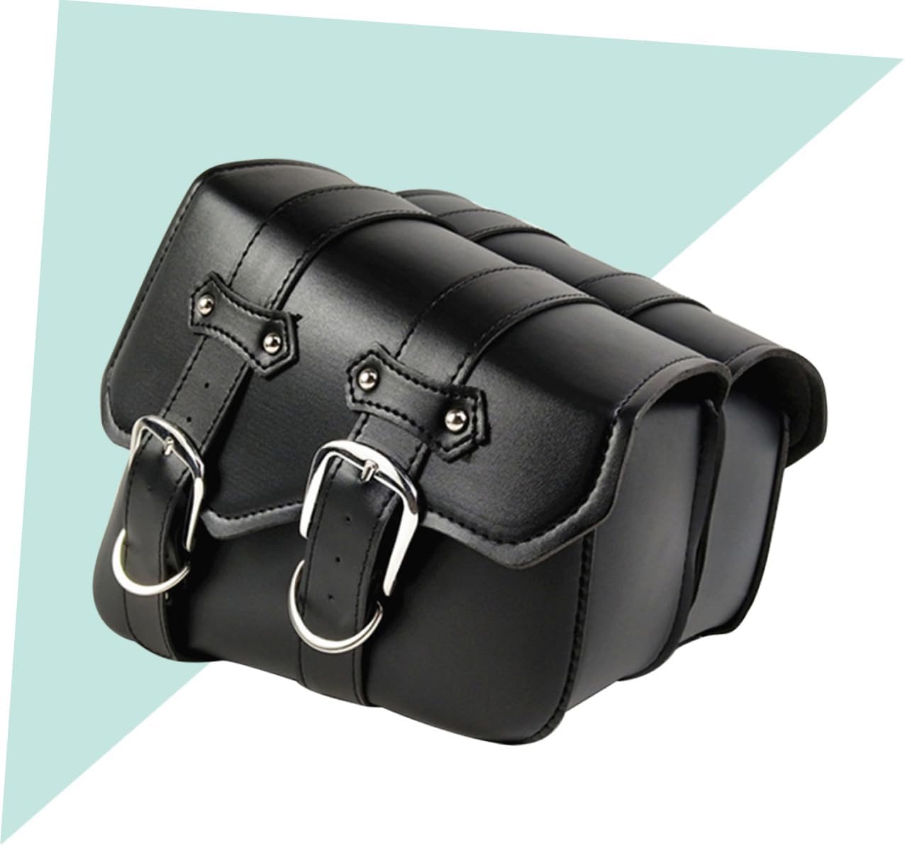 OUNONA 1pair Motorcycle Hanging Bag Pu Leather Triangle Saddlebag for Motorbike Stylish Design Fit Material for Personal Storage Black