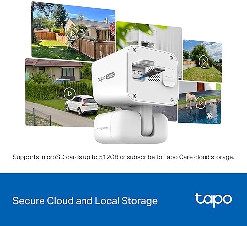 Miniatura 11 de Tapo Cámara de seguridad de doble lente 2K panorámica/inclinación inalámbrica con panel solar, gran angular de 165° + telefoto de 0.236 in,