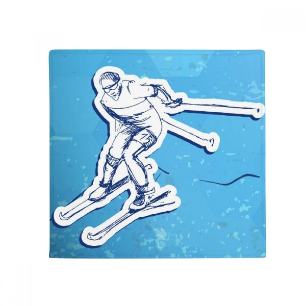 Tapis de sol ski décoration montagne pour salle de bain et cuisine cosy