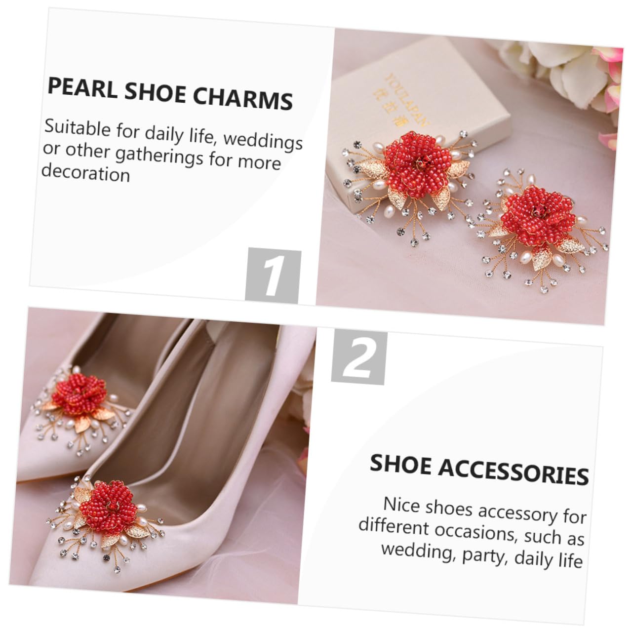 6pezzi Fibbie Per Scarpe Forma Di Fiore Decorazioni Per Scarpe Da Sposa e Cerimonie Accessori Moda Per Eventi Speciali