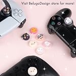 BelugaDesign Boba Dumpling Poignées de la pouce de Kawaii Cute Cutecore Boutons de pastel Compatible avec Sony PlayStation PS5 PS4 Commutateur Xbox Nintendo Pro Contrôleurs (ne convient pas à Joycons)