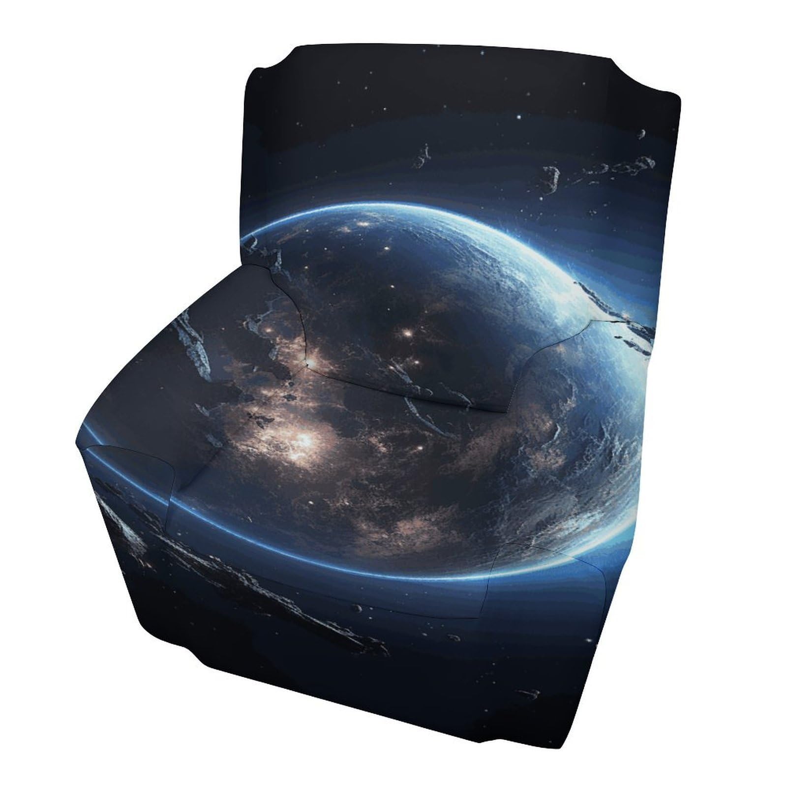 Fodpand Style Earth And Moon Sofa Cover Soft 1 Seater Sofa Slipcover For Pets Washable,Couch Cover With Elastic Straps Furniture Protector