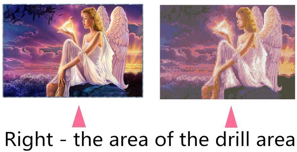 Awesocrafts Kit Pittura A Mosaico 5D Diamante - Angeli E Piccione Bianco, Tela 30x40 Cm, Full Drill Rotondo, Fai Da Te, Regalo Creativo