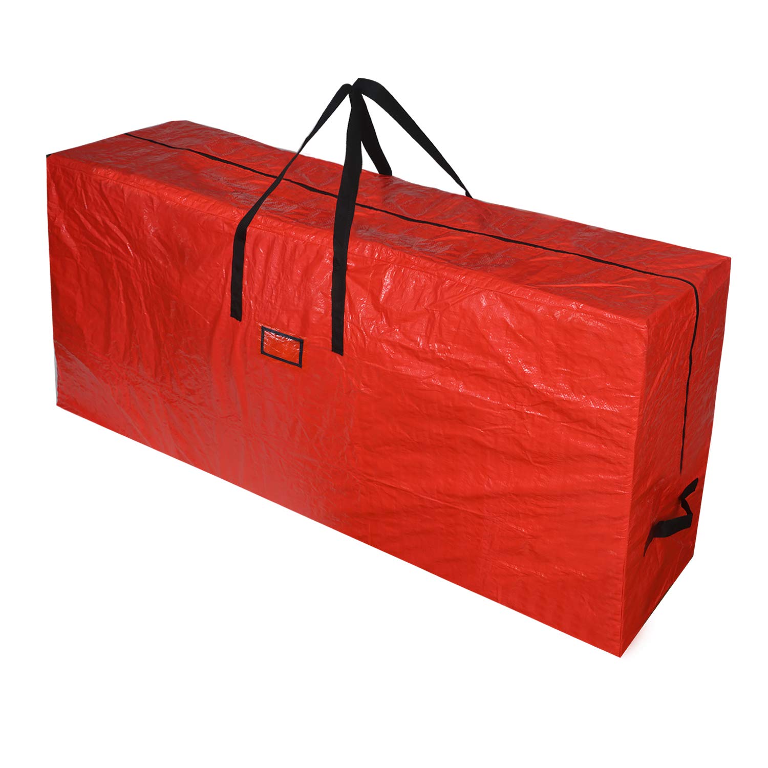 BOTINDOChristmas Tree Storage Bag, Large Zippered Xmas Tree Bag with 2 Reinforced Handles, Un-Assembled Artificial Christmas Tree Organizer Red, L:50" x 15" x 20"