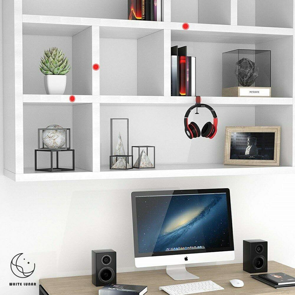 [Lunar blanco] Colgador plegable para auriculares, compatible con la mayoría de marcas de auriculares, Bose, Sony, Sennheiser, oficina en casa y trabajo, colgador de bolsos, regalo para nuevos