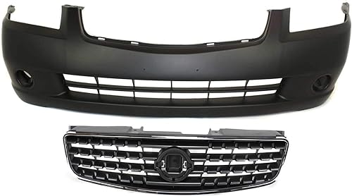 Evan Fischer Kit de cubierta de parachoques delantero compatible con Nissan Altima 2005-2006, imprimado con placa de matrícula con agujeros para