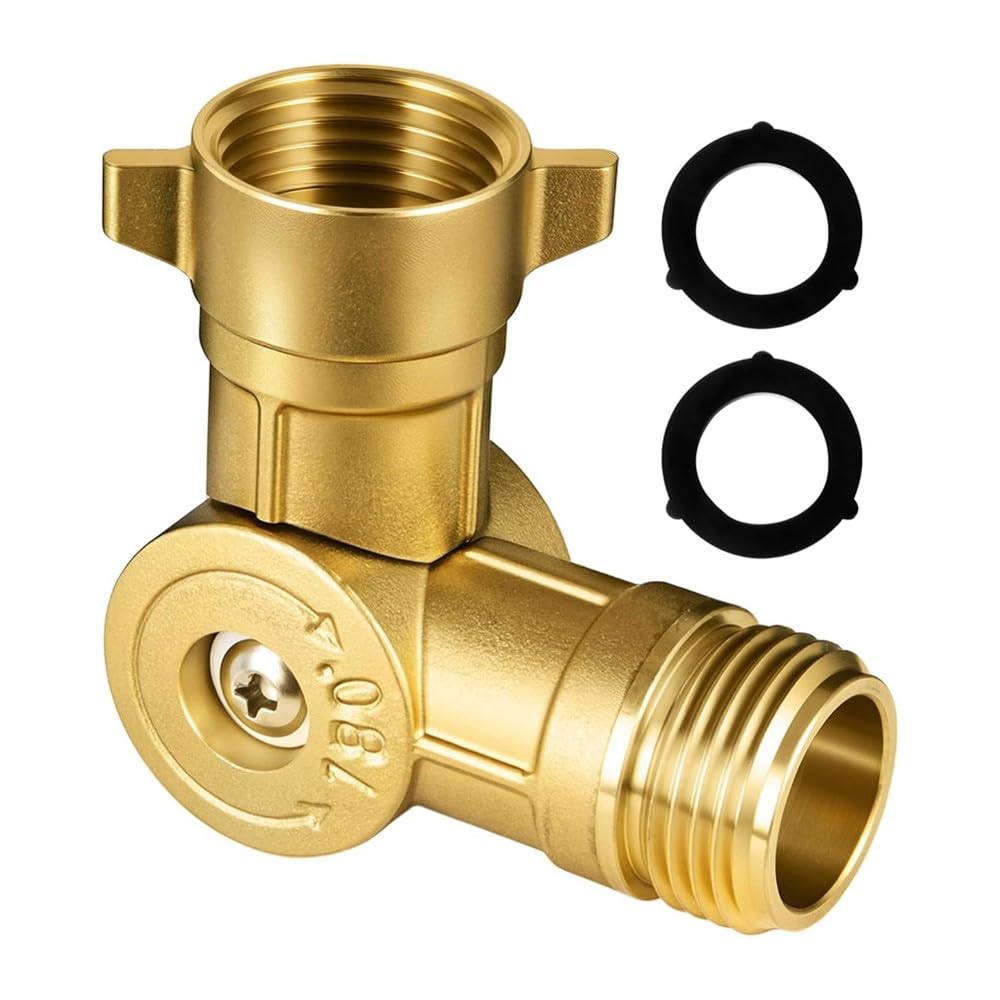 Aundhegrtt Women's Copper Color Rv 180-Degree Rotating Brass Hose Elbow Connector, 3/4" Ght & 3/4" Ght Male Thread, Rv Drinking Water
