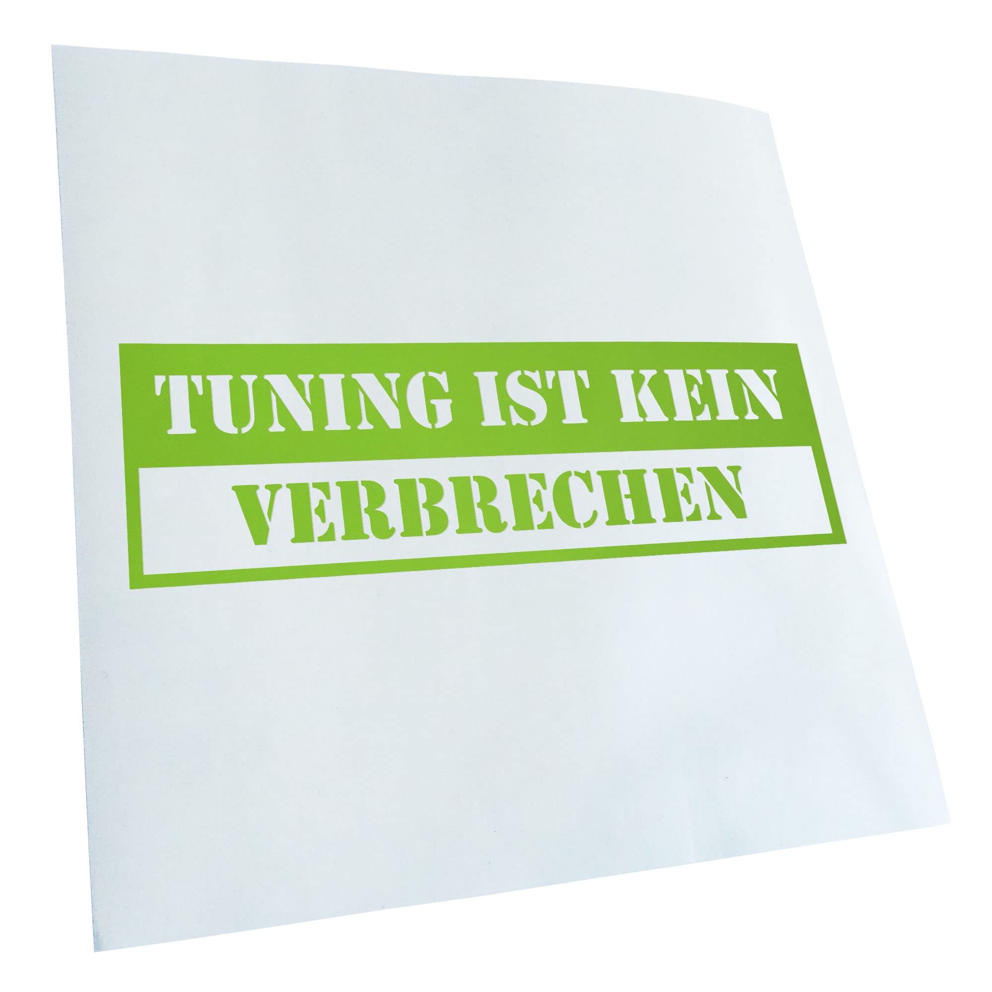 Kiwistar - Car Sticker - Green - 50 x 15 cm Tuning ist kein Verbrechen - Rear Window Car Sticker Weatherproof for Car Truck Moped Truck - Sticker Exterior Self-Adhesive Tuning Accessories for Window