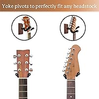 Vista 4 de Soporte de pared para guitarra, paquete de 2 soportes para guitarra de madera dura de acacia, soporte de pared para guitarra en forma de U, soporte