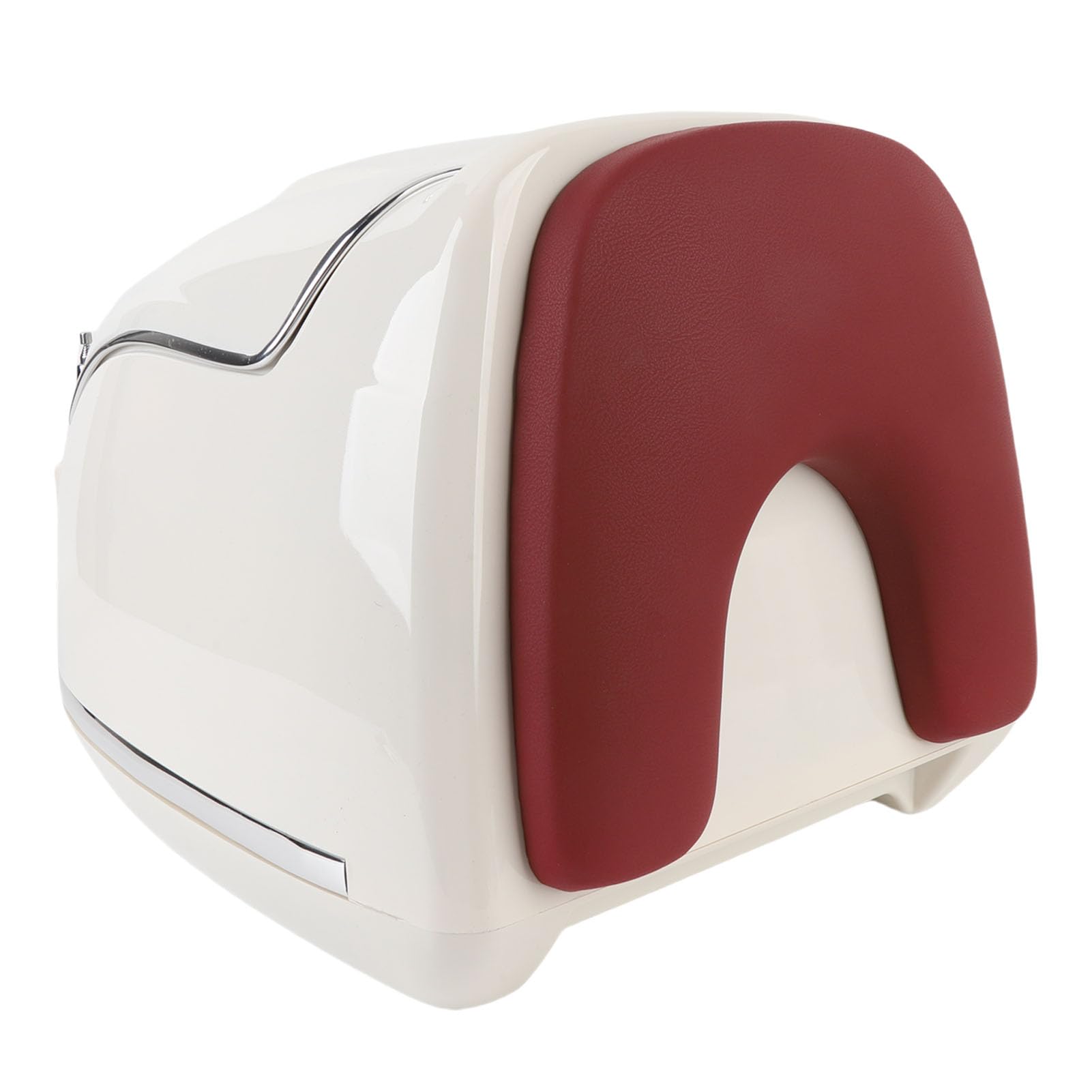 38L Motorrad-Topbox, Wasserdichter Aufbewahrungskoffer für Helme, Universelle Passform, Langlebiges ABS (White)