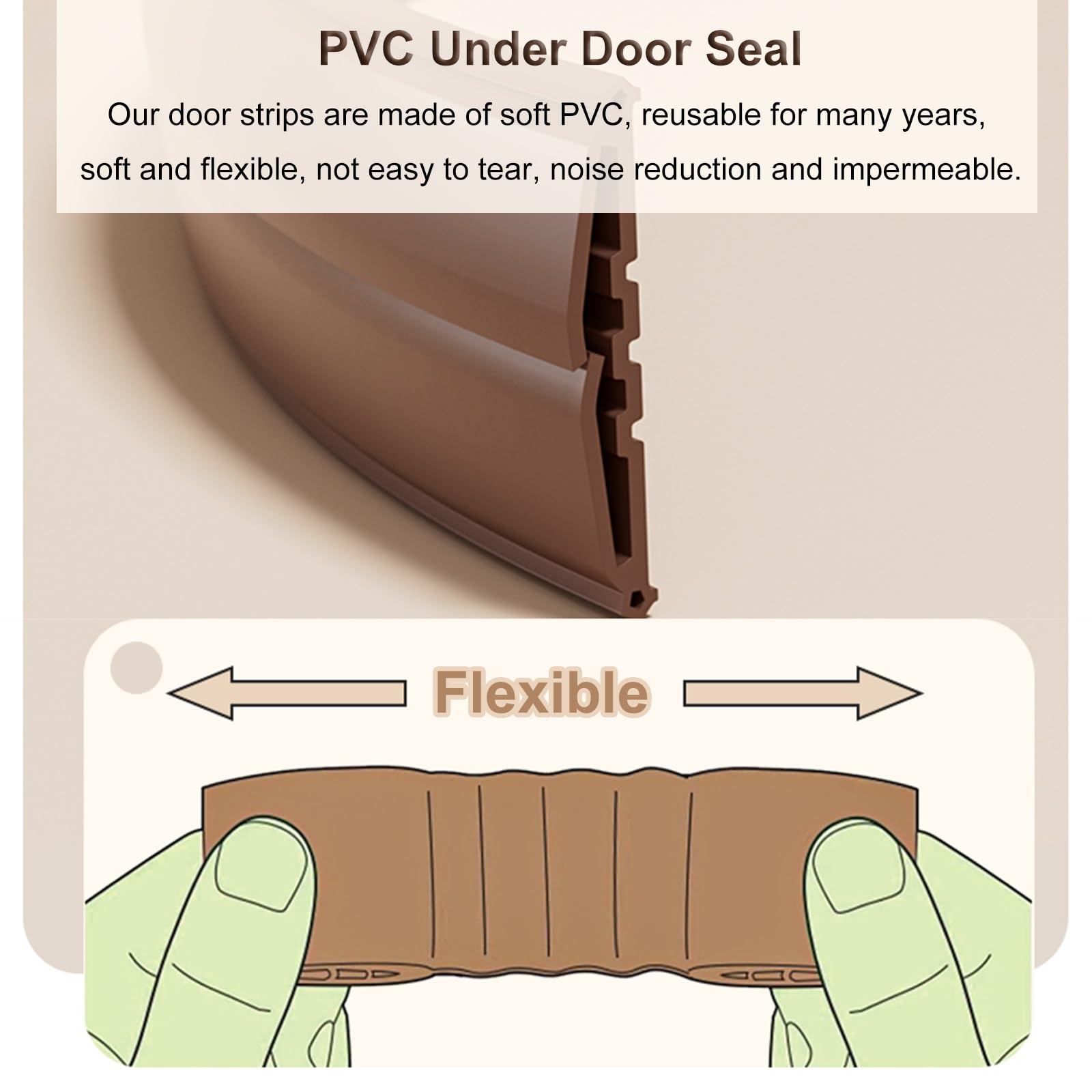 Fermaspifferi sotto la porta - Bloccante ponderato for sigillare rumore, luce e freddo, striscia di tenuta for porta in PVC da 96 cm(White)