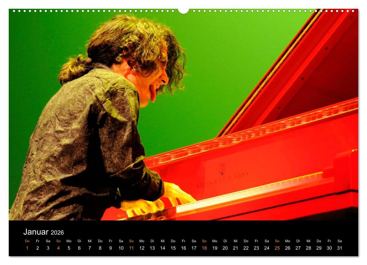 Jazz Pianisten 2026 (hochwertiger Premium Wandkalender 2026 DIN A2 quer), Kunstdruck in Hochglanz: Sensible Momentaufnahmen berühmter Tastenkünstler (CALVENDO Kunst)