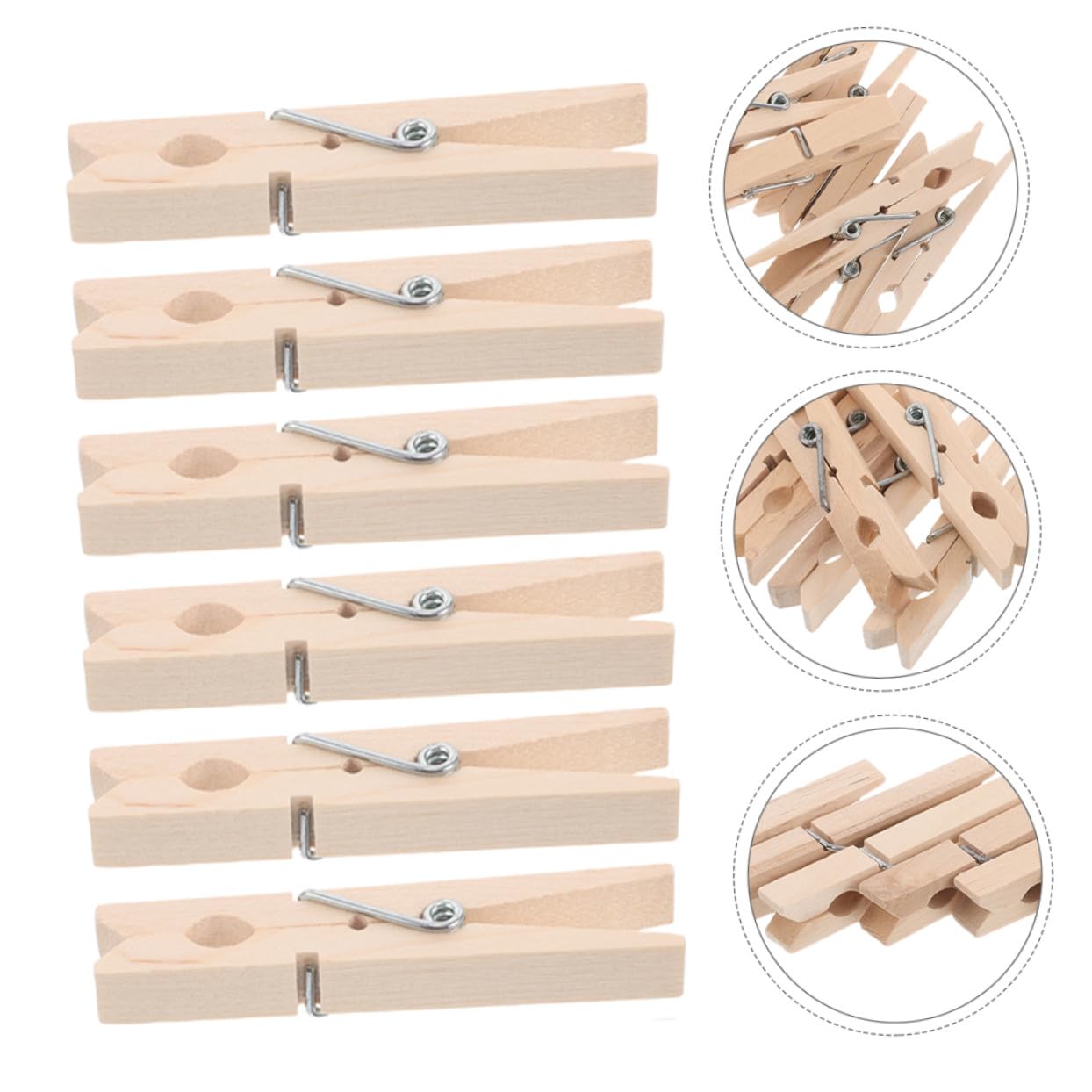 iplusmile 70pezzi Mollette in Legno per Bucato Non Verniciate Antivento per Abiti e Quadri per Stendere i Panni e Lavori Artigianali