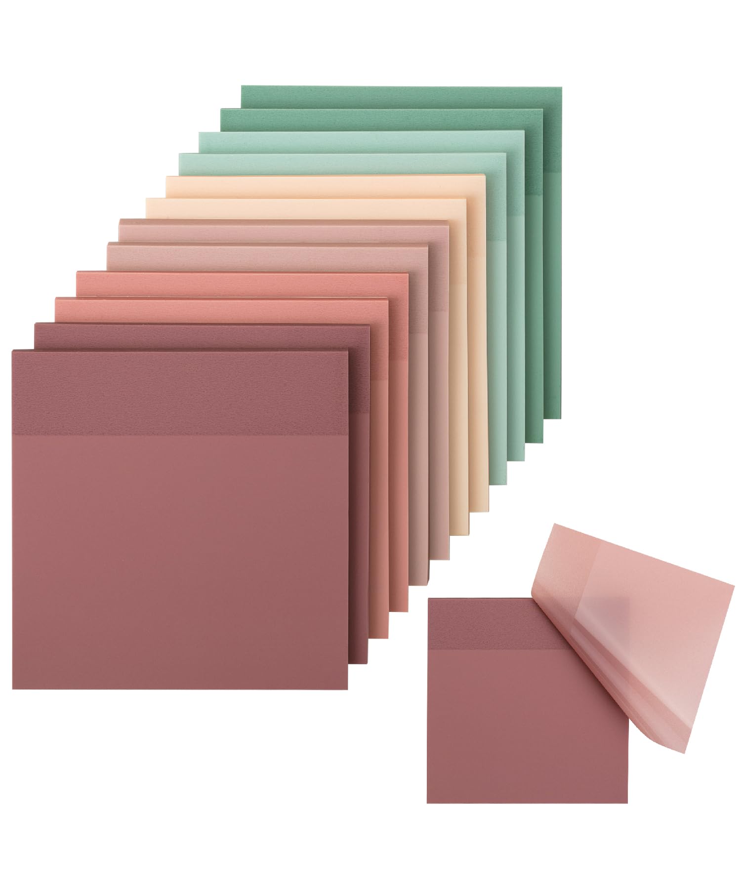 Mr. Pen- Transparent Sticky Notes, 3”x3”, Boho Colors, 12 Pads, 600 Sheets, Bible Journaling Sticky Notes, See Through Sticky Notes, Translucent Sticky Notes