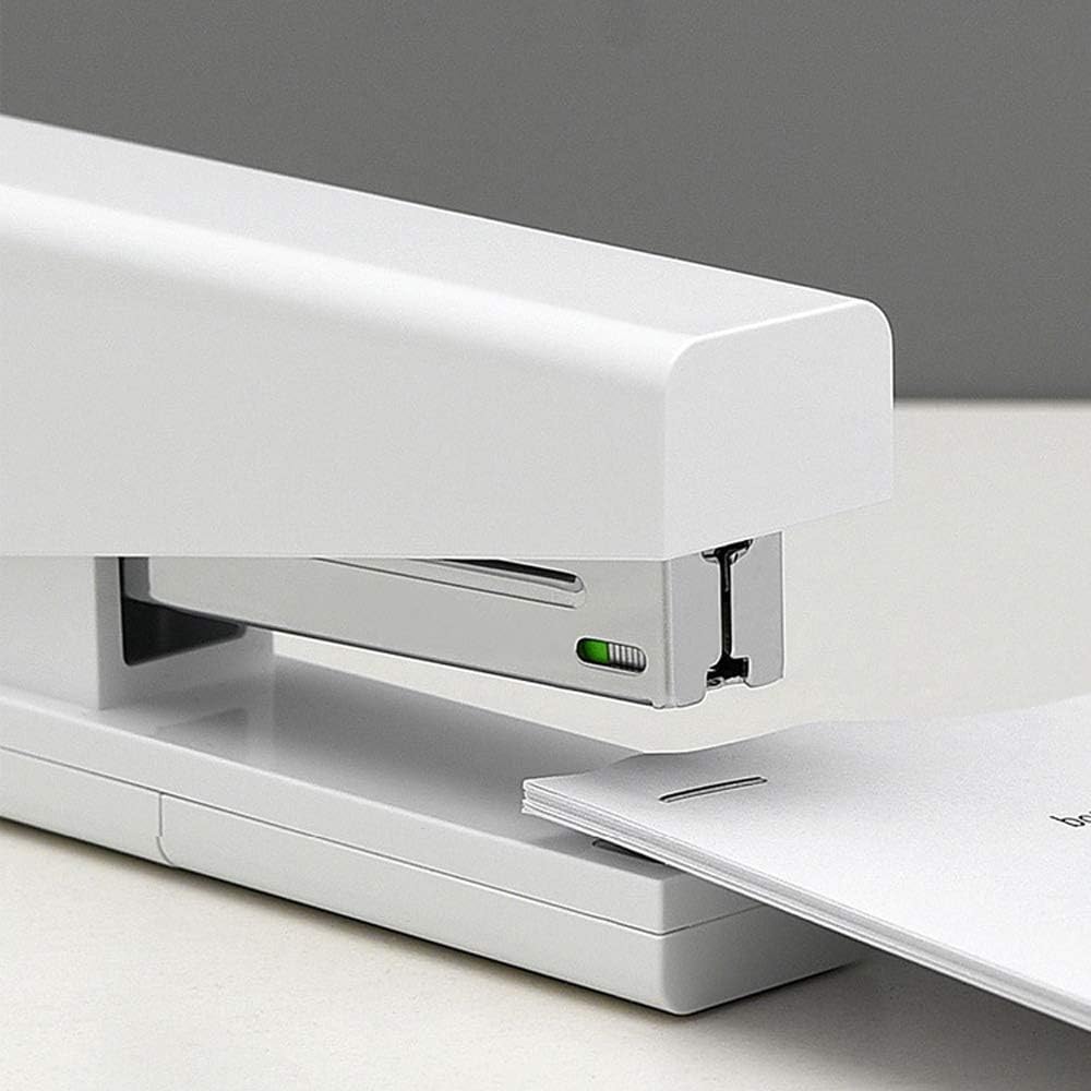 White Stapler Desktop Classic Office Basics Stapler 20 Sheets Capacity with Storage Free 100 pcs Staples