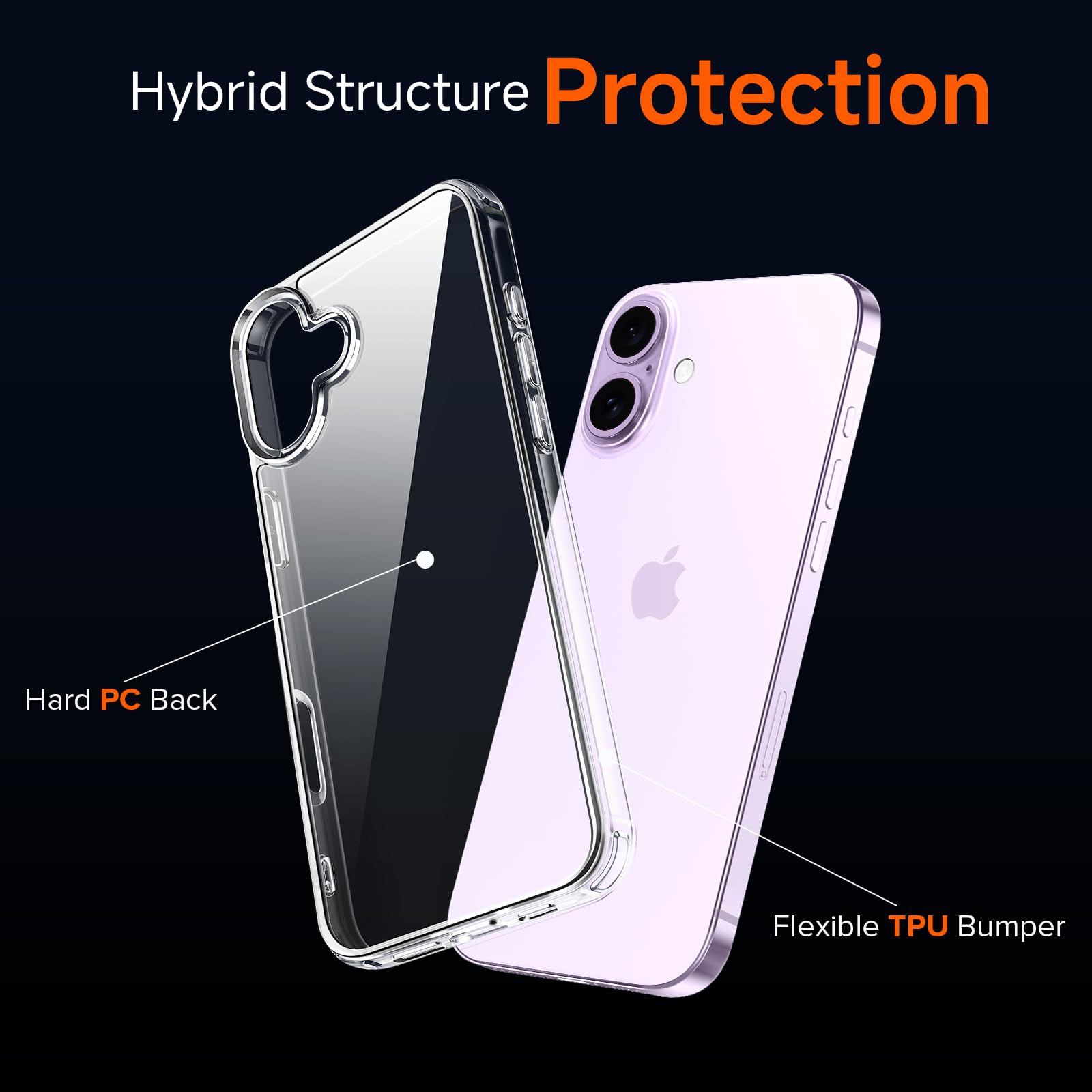 iVoler Anti Ingiallimento Chiaro Cover per iPhone 17 6.3 Pollice con 2 Pezzi Pellicola Vetro Temperato, [Antiurto di Grado Militare] Custodia Trasparente Sottile Case