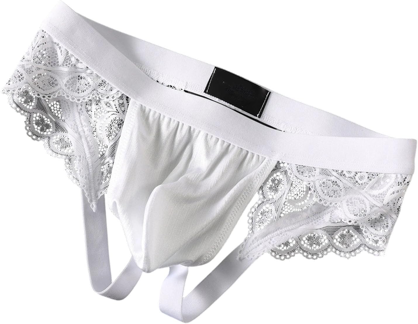 Men's Lace Jockstrap Underwear Low Rise Pouch Open Back