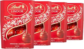 4 Caixas de 37g, Bombons de Chocolate Suiço, Lindt Lindor