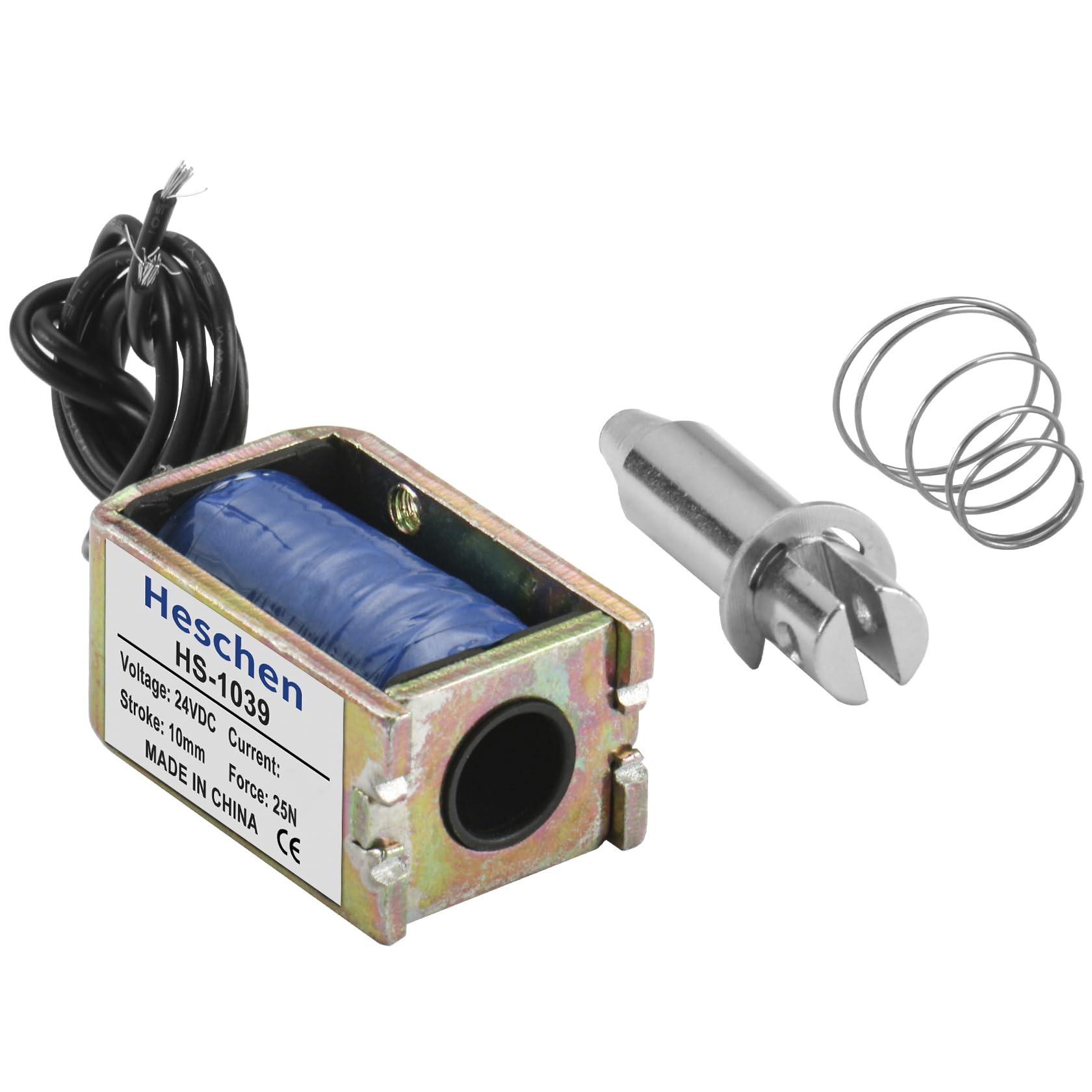 Hechen elektromagneet, HS-1264B, DC12V, 55N, 10mm slag, push pull type open frame deurslot