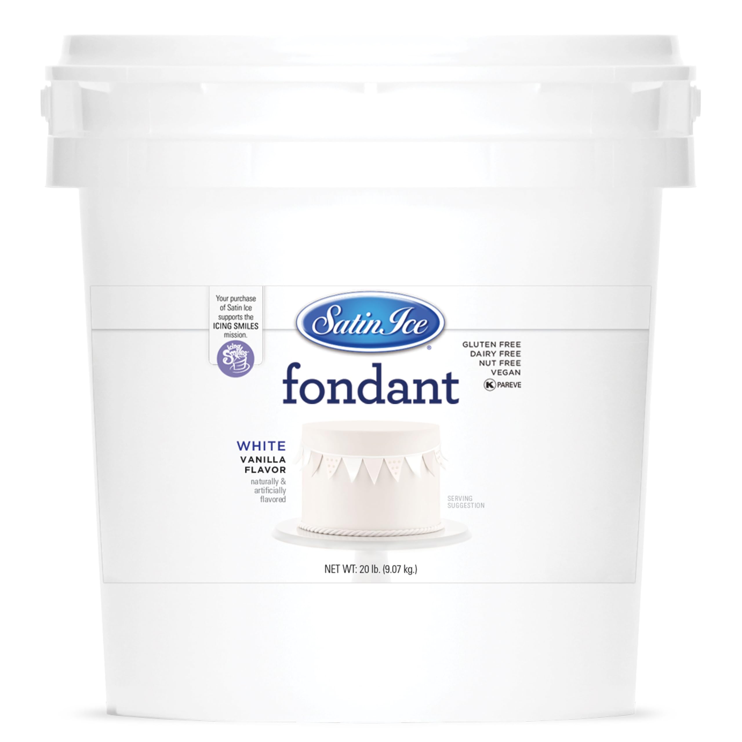 Satin Ice Fondant for Cake Decorating, White (20 Pound)